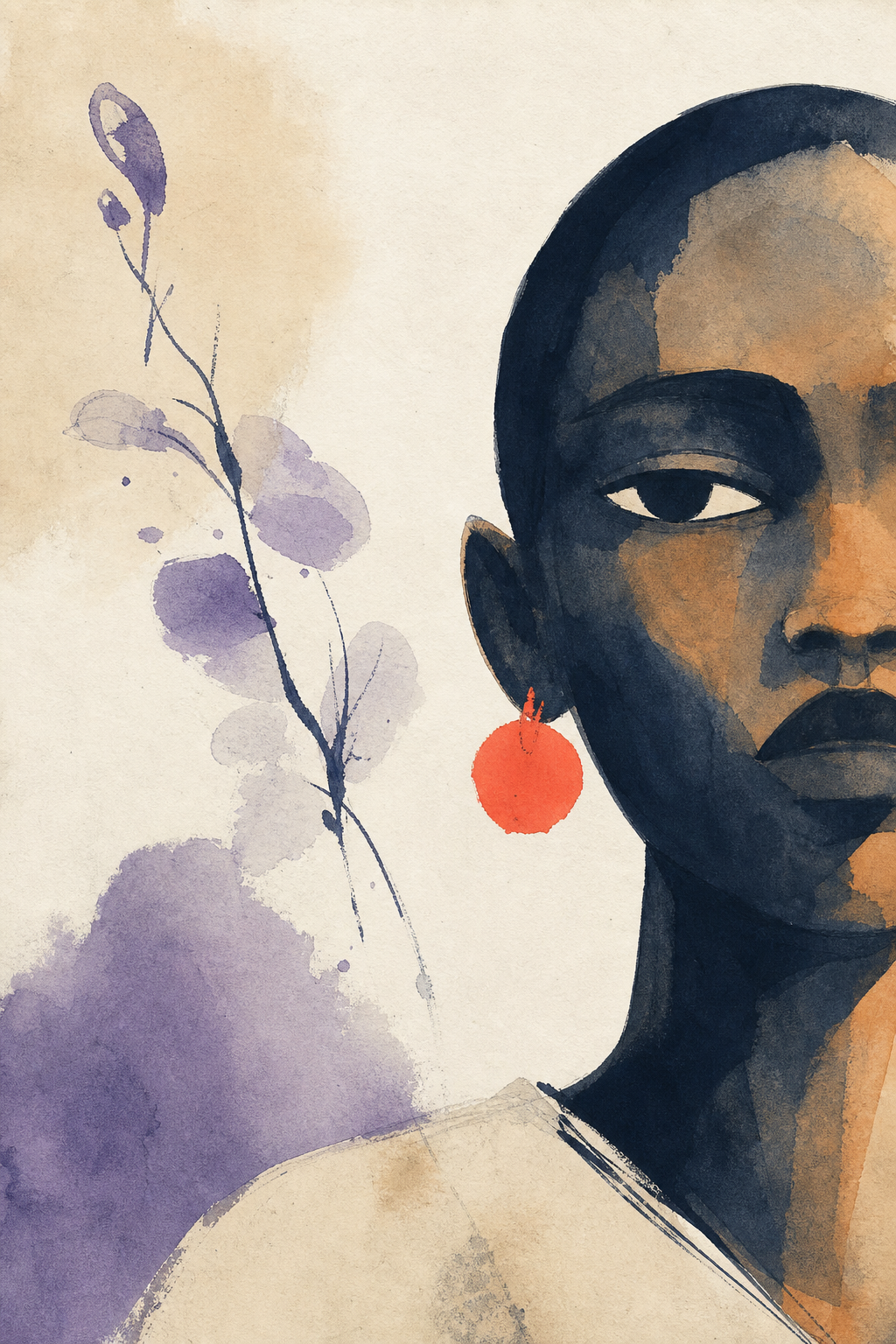 Figure in Bloom Original Portrait Wall Art Print