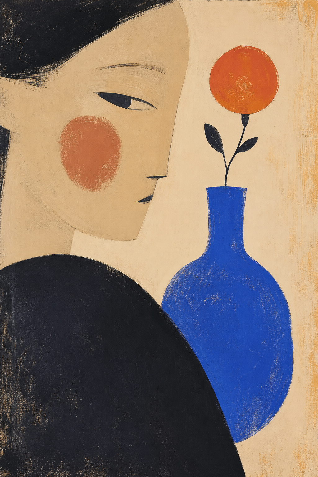 Quiet Face Organic Portrait Wall Art Print